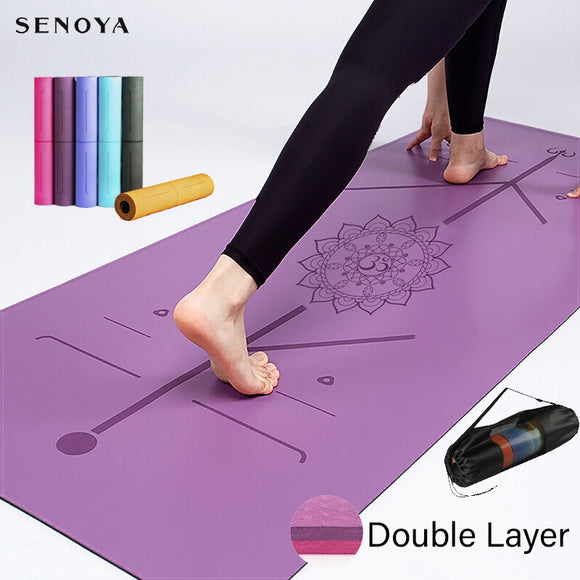Non-Slip Yoga Exercise Pad with Position Line